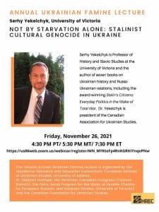 2021 Toronto Annual Ukrainian Famine Lecture &#8211; Online